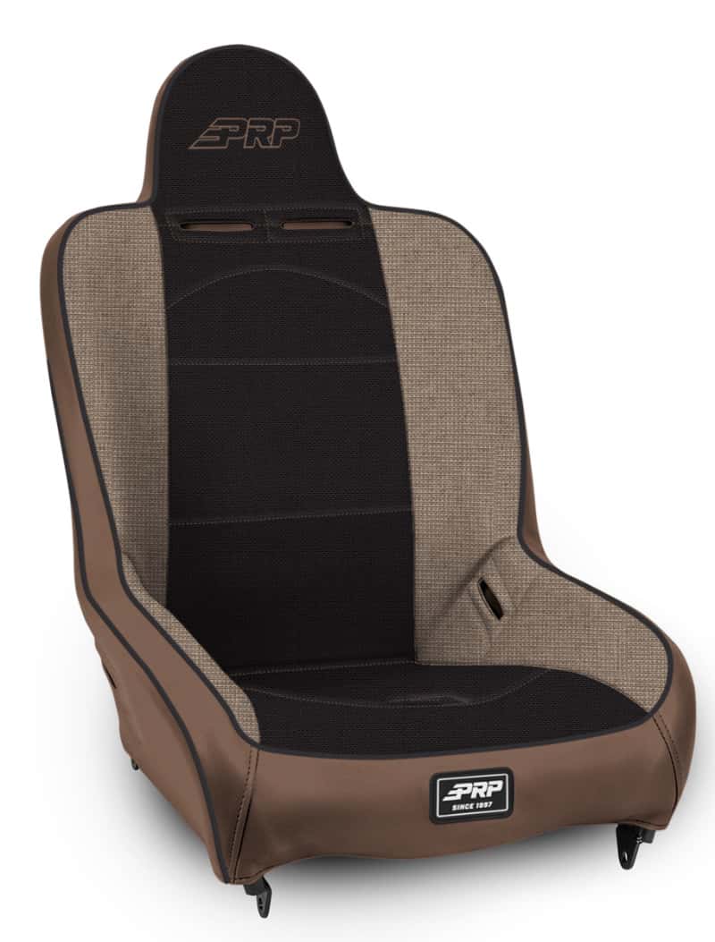 PRP Seats — PRP Premier High Back Suspension Seat (Two Neck Slots) - Tan / Black - view 1