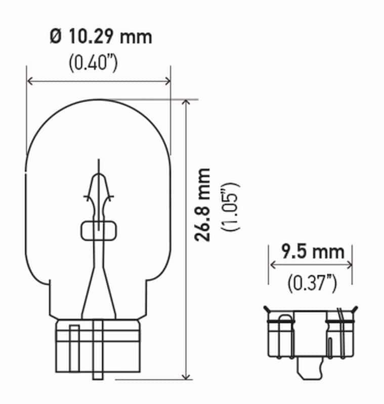 Hella — Hella Bulb 2821 12V 3W W2.1x9.5d T3.25 E1 SB
2821SB Incan Bulb - view 5