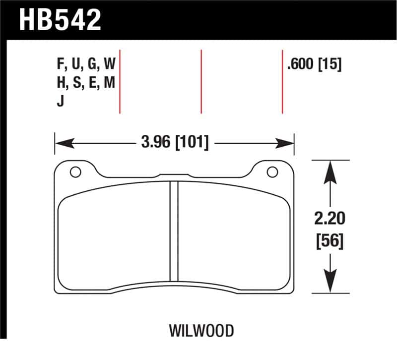 Hawk Performance — Hawk Wilwood 15mm DTC-30 Race Brake Pads
Disc Brake Pad - view 1