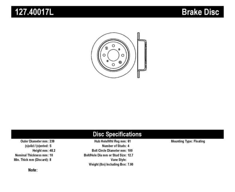 Stoptech — StopTech 90-96 Acura Integra / 97-01 Integra (Exc. Type R) Slotted & Drilled Left Rear Rotor
Disc Brake Rotor
Slot/Drill Rotor - view 6
