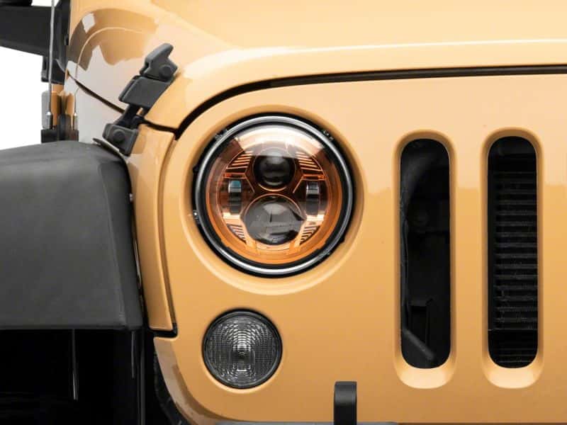 Raxiom — Raxiom 07-18 Jeep Wrangler JK 7-In LED Headlights Orange Housing- Clear Lens
Headlights - view 5