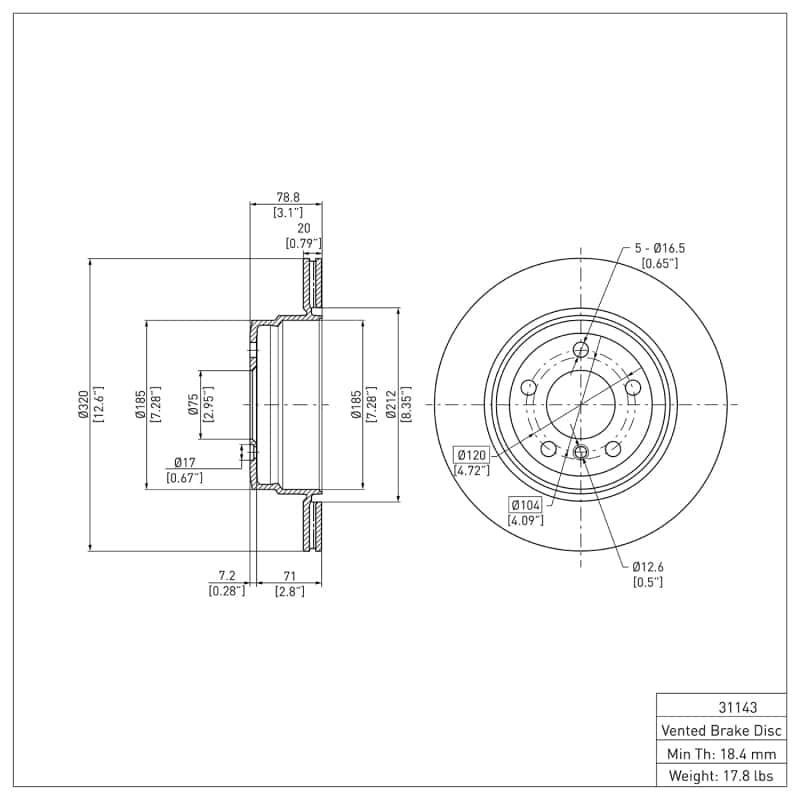 DFC — DFC 07-19 BMW X5 Rear GeoSPEC Coated Rotor
DFC Brake Rotor - view 2