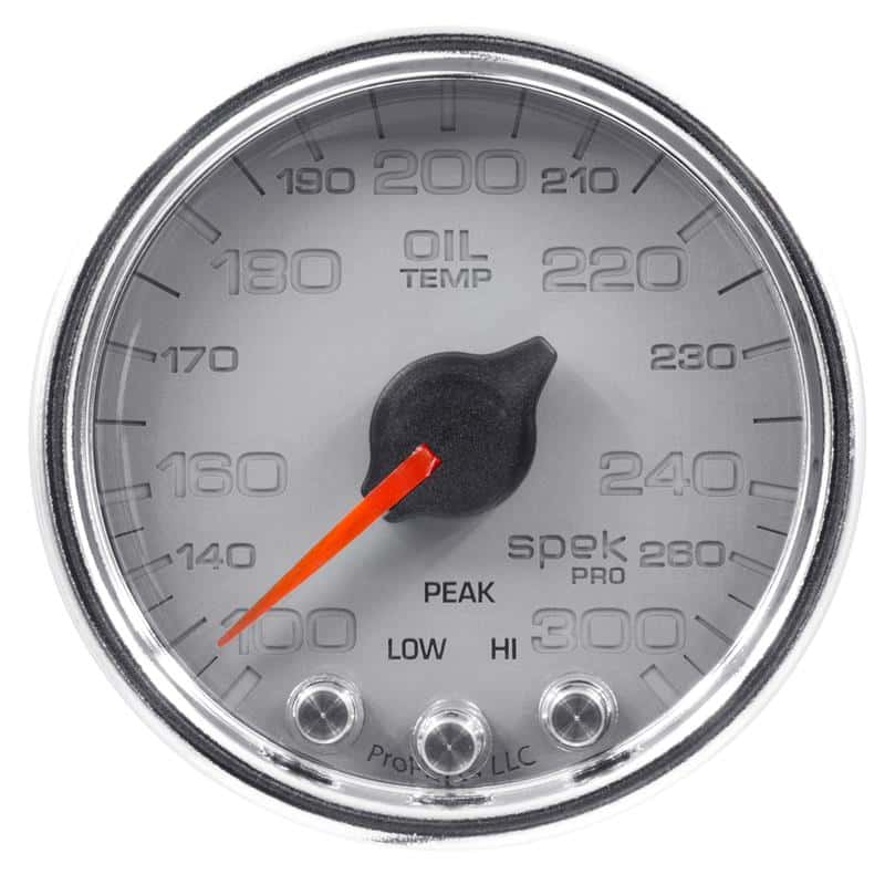 AutoMeter — Autometer Spek-Pro Gauge Oil Temp 2 1/16in 300f Stepper Motor W/Peak & Warn Slvr/Chrm
GA 2" OILT SCC SPEK - view 2