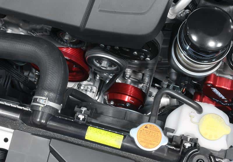 Perrin Performance — PERRIN 15-21 Subaru WRX / 18-20 Crosstrek / 14-18 FXT Lightweight Water Pump Pulley - Red - view 7