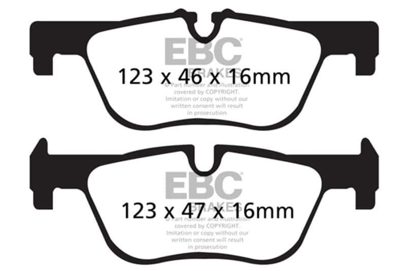 EBC — EBC 14+ BMW 228 Coupe 2.0 Turbo ATE calipers Yellowstuff Rear Brake Pads
Disc Brake Pad - view 3