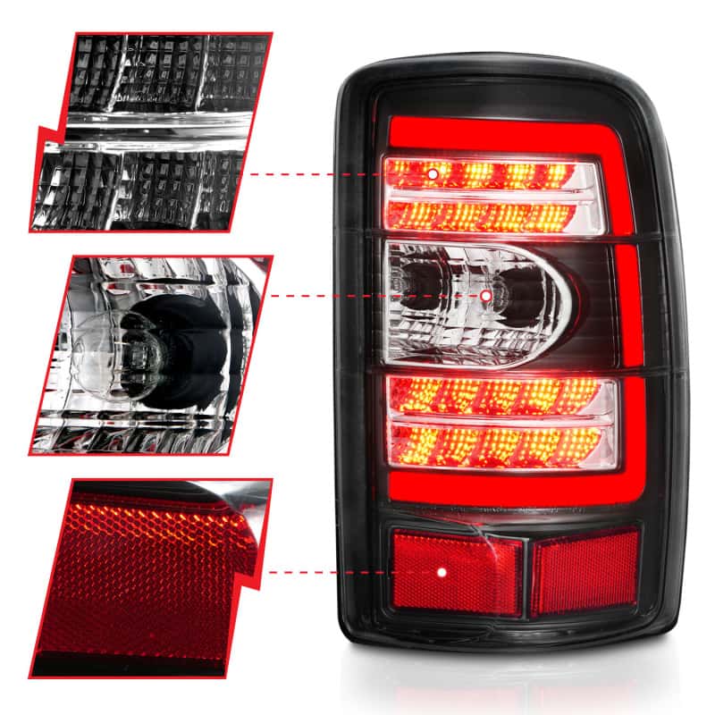 ANZO — ANZO 2000-2006 Chevrolet Tahoe LED Tail Lights w/ Clear Lens Black Housing - view 10