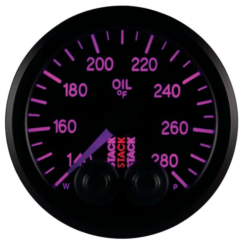 AutoMeter — Autometer Stack Instruments 52mm 140-280 Deg F 1/8in NPTF Male Pro Control Oil Temp Gauge - Black
Ga OilT PC Blk 280F - view 8