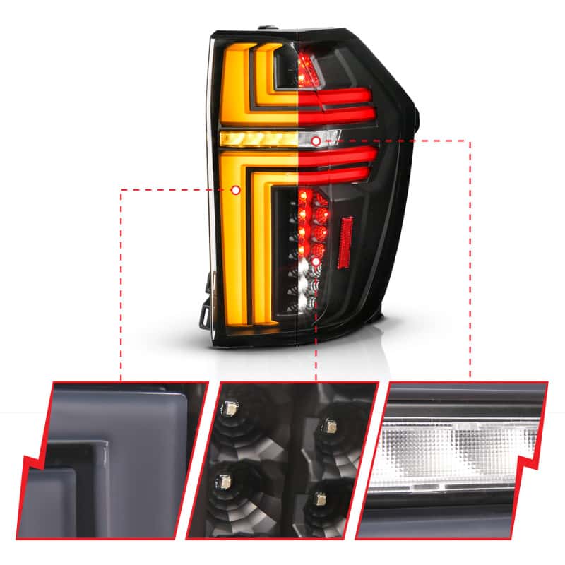 ANZO — ANZO 21-24 Chevy Suburban/Tahoe Full LED Tail Lights SeqSig Black - Pair - view 3