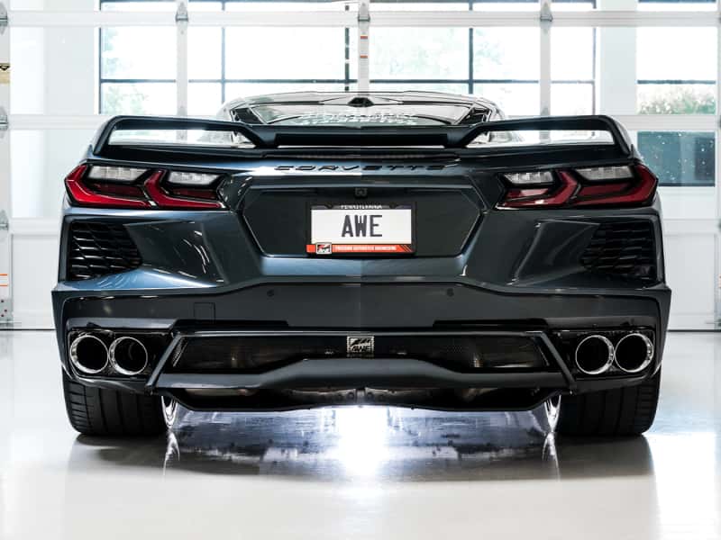AWE Tuning — AWE Tuning 2020 Chevrolet Corvette (C8) Track Edition Exhaust - Quad Chrome Silver Tips
Track Exhaust - view 4
