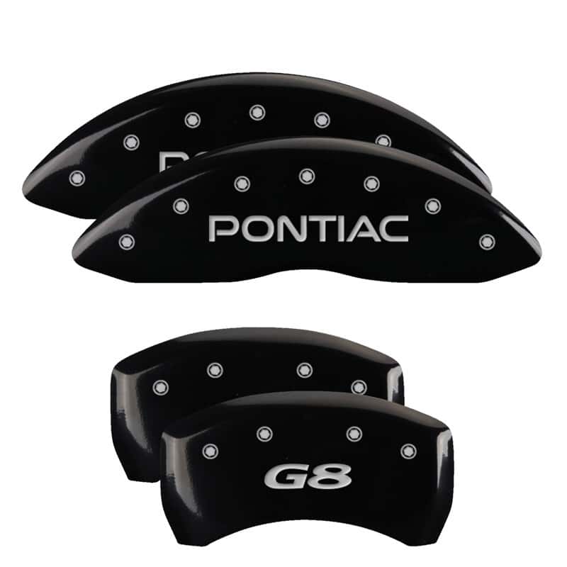 MGP — MGP 4 Caliper Covers Engraved Front Pontiac Engraved Rear G8 Black finish silver ch
Caliper Covers - view 1