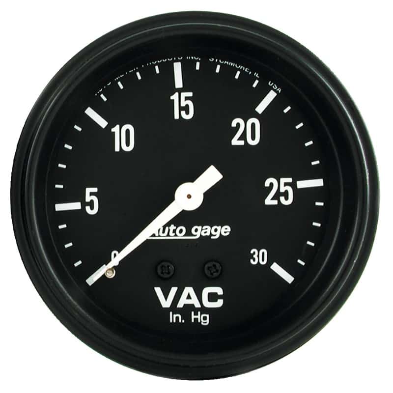AutoMeter — Autometer AutoGage 2-5/8in. / 0-30 IN HG / Mechanical Full Sweep Vacuum Gauge
GA 2.6" VAC MECH AG - view 1