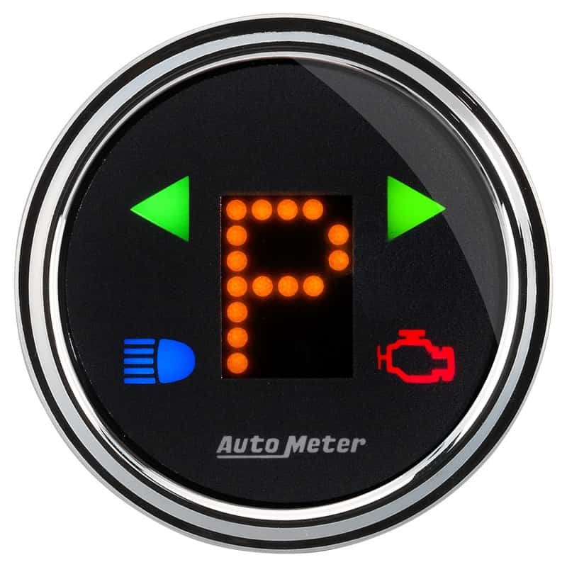 AutoMeter — Autometer Designer 2-1/16in Chrome Domed Lens Black Dial PRNDL Gauge
GA 2" GEAR POS DB - view 3