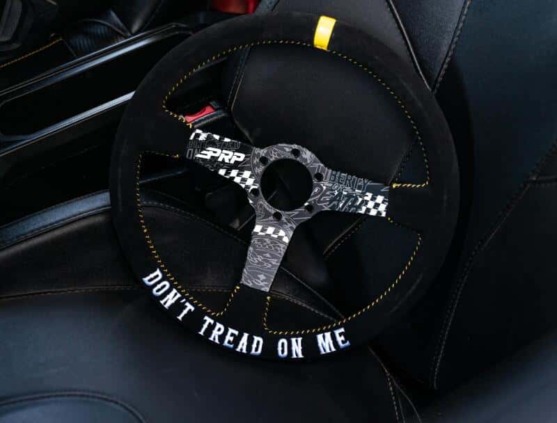 PRP Seats — PRP Deep Dish Suede Steering Wheel - Dont Tread on Me - view 3