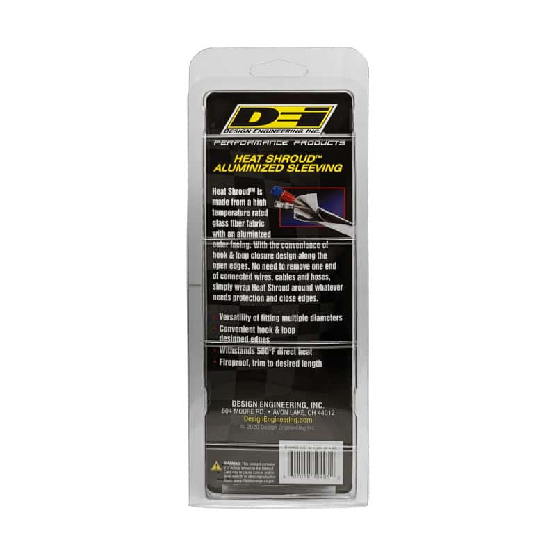DEI — DEI Heat Shroud 1in I.D. x 3ft - Aluminized Sleeving - Hook and Loop Edge
Heat Shield Sleeve - view 5