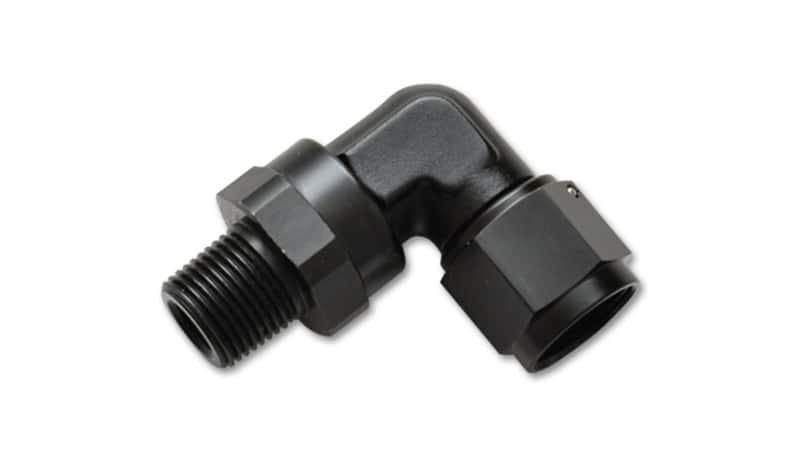 Vibrant — Vibrant -10AN to 1/2in NPT Female Swivel 90 Degree Adapter Fitting
10ANFM-1/2"NPT90Swvl
-10ANFM-1/2NPTML90Dg
AN Fitting - view 1