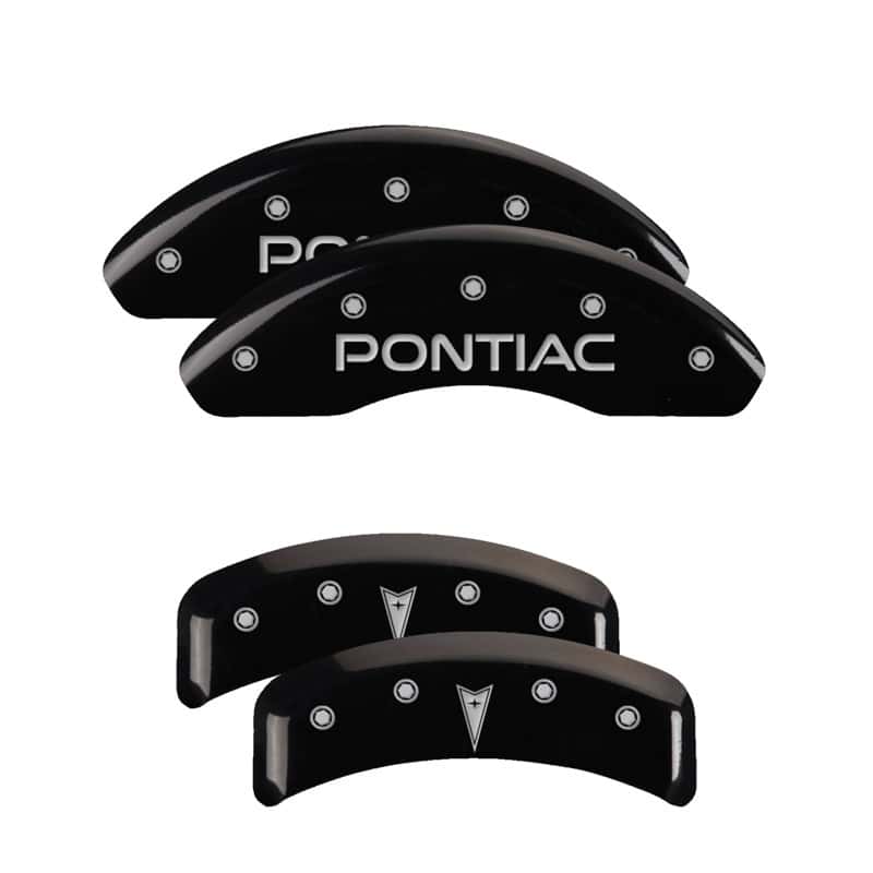 MGP — MGP 4 Caliper Covers Engraved Front Pontiac Engraved Rear Arrow Black finish silver ch
Caliper Covers - view 1