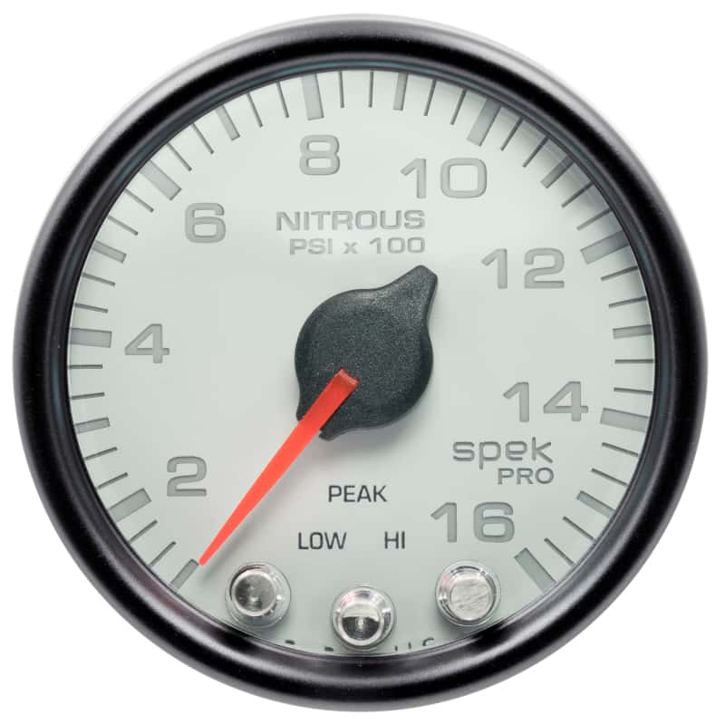 AutoMeter — Autometer Spek-Pro Gauge Nitrous Press 2 1/16in 1600psi Stepper Motor W/Peak & Warn Wht/Blk
GA 2" N2O WCB SPEK - view 1