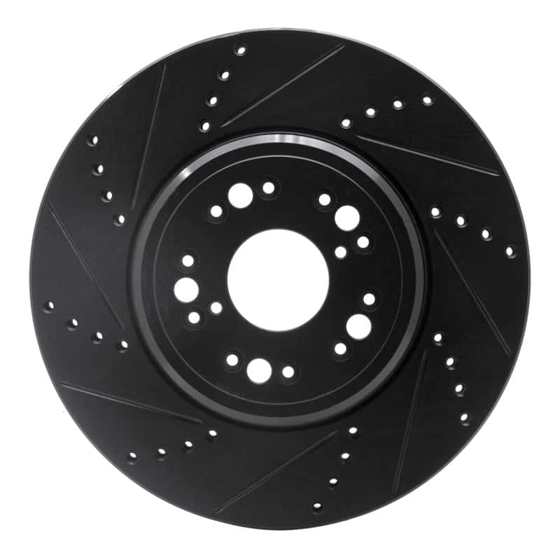 R1 Concepts — R1 95-00 Lexus LS400 Front Left Drilled & Slotted Black Brake Rotor
R1 Brake Rotor Drill - view 1