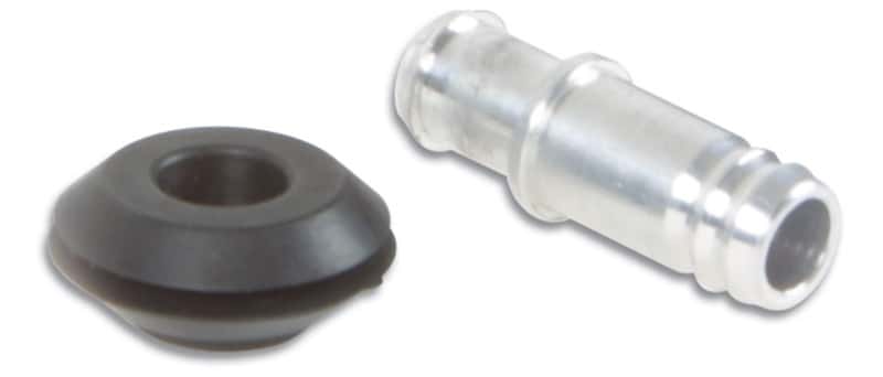 Vibrant — Vibrant 10mm (2/5in) O.D. Aluminum Vacuum Hose Fitting (includes Rubber Grommet)
3/8"ODBarbALVacuumFt
10mmODAlVacLineFtg
Vacuum Fitting - view 1