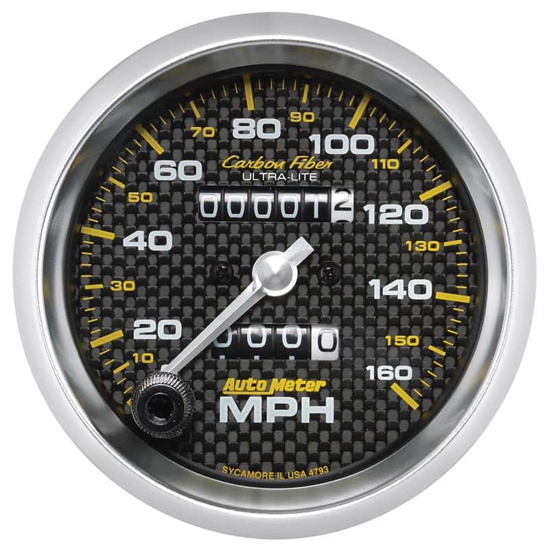 AutoMeter — Autometer 3-3/8in Carbon Fiber 0-160MPH Mechanical Speedometer
GA 3.4" SPD MECH CF - view 1
