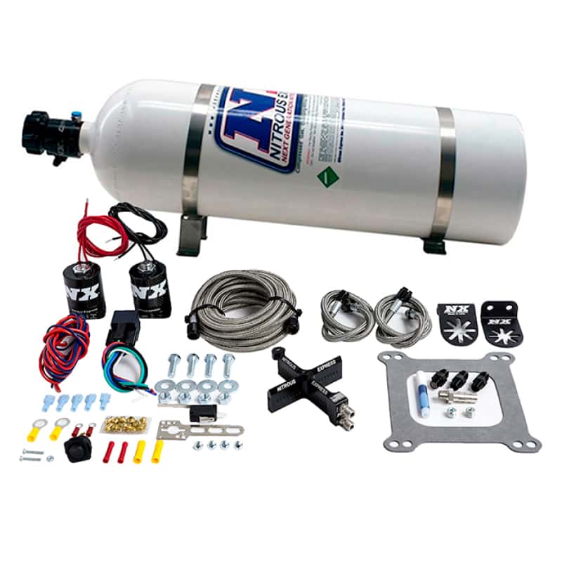 Nitrous Express — Nitrous Express 4150 Covert Crossbar Plate System Stage 6 50-300HP (15lb Bottle)
Injection System Kit - view 1