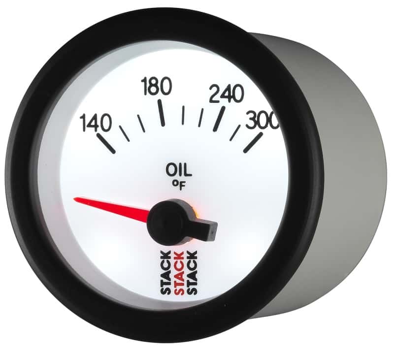 AutoMeter — Autometer Stack 52mm 140-300 Deg F 1/8in NPTF Electric Oil Temp Gauge - White
Ga OilT Elec Wt 300F - view 3
