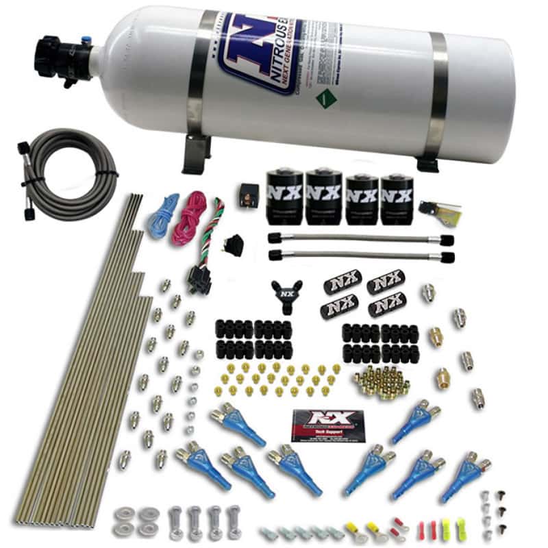 Nitrous Express — Nitrous Express 8 Cyl Shark Direct Port 4 Solenoids Nitrous Kit (200-600HP) w/15lb Bottle
Injection System Kit
N2OSys - view 2