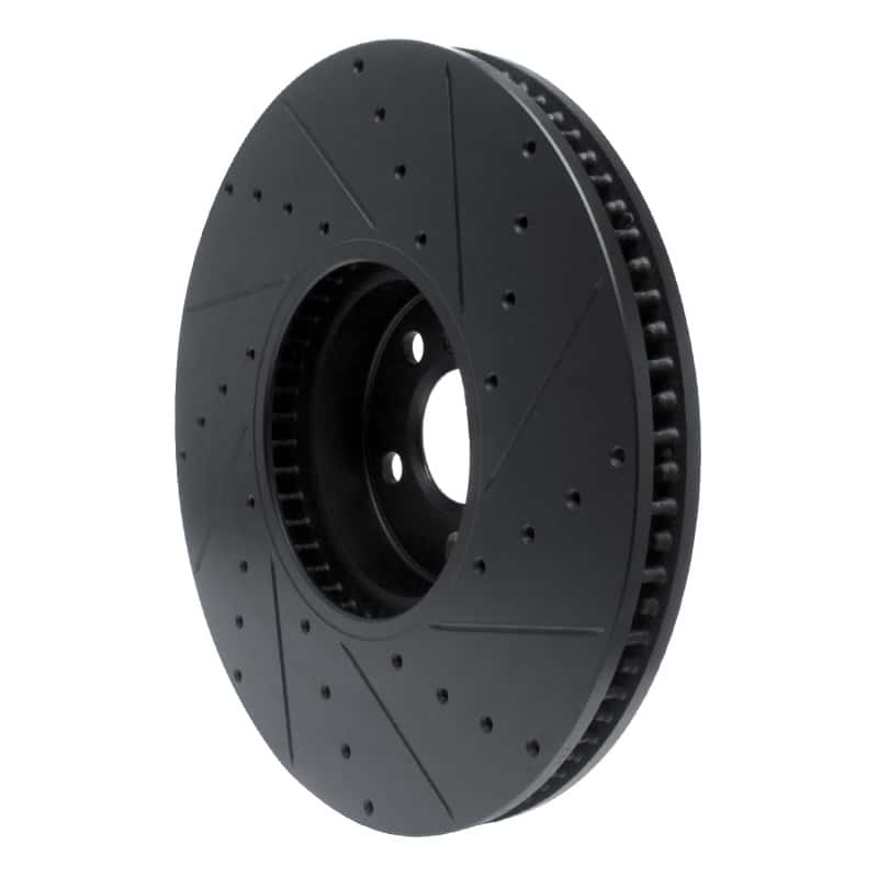 R1 Concepts — R1 16-25 BMW i5 Left Front Drilled & Slotted Black Brake Rotor
R1 Brake Rotor Drill - view 4