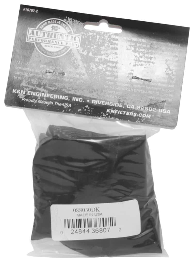 K&N Engineering — K&N Drycharger Air Filter Wrap 8-3/4in X 10-1/4in X 3in Black - view 3