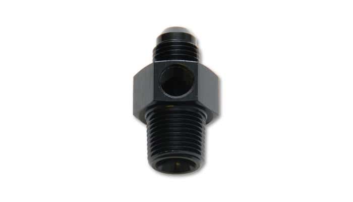 Vibrant — Vibrant -8AN Male to 3/8in NPT Male Union Adapter Fitting w/ 1/8in NPT Port
8ANM-3/8MW1/8"NPTPrt
-8ANMal-3/8"NPT/Port
AN Fitting - view 4