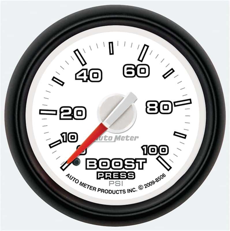 AutoMeter — Autometer Factory Match 52.4mm Mechanical 0-100 PSI Boost Gauges 3 pressure Ranges
2-1/16" BOOST, 0-100 - view 1