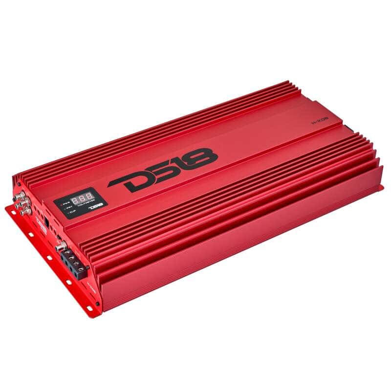 DS18 — DS18 1-Channel Amp 15000 Burst/0.5ohm 8000/1ohm 4800/2ohm 2500/4ohm Watts RMS w/ Voltmeter Red - view 6