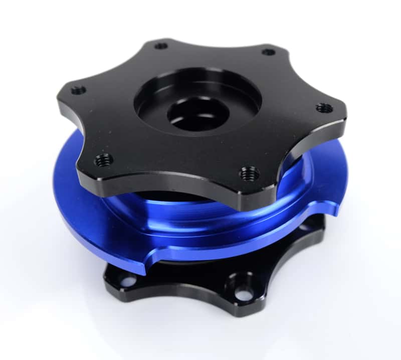 NRG — NRG Race Short Hub Datsun - Black Body Blue Ring - view 2