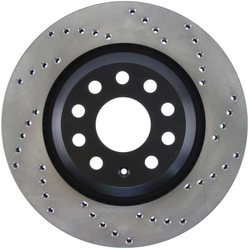 Stoptech — StopTech 09-13 VW CC 3.6L VR6 / 08-09 & 12 Golf R/Golf R32 Drilled Left Rear Rotor
Cross Drilled Rotor - view 1