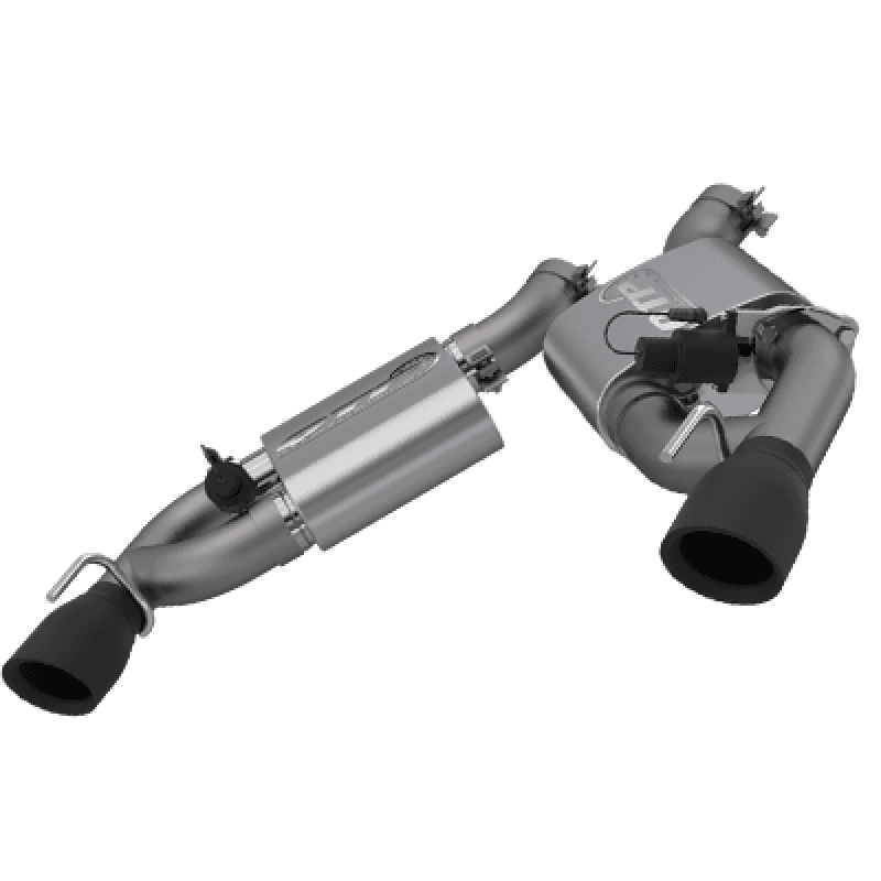 QTP — 2016-2024 Chevrolet Camaro SS  QTP Screamer Axle Back Dual Tip Bumper Black Tips - view 1