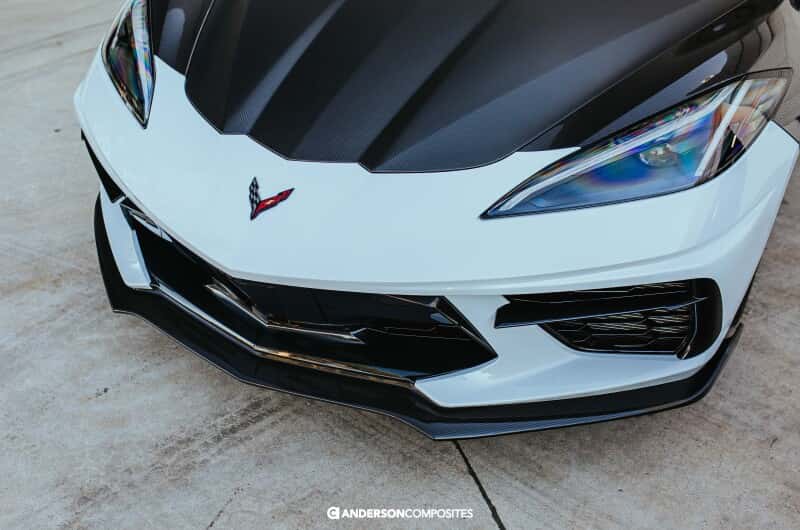 Anderson Composites — Anderson Composites 20-21 Chevrolet Corvette C8 Stingray Type-MB Carbon Fiber Front Splitter - view 3