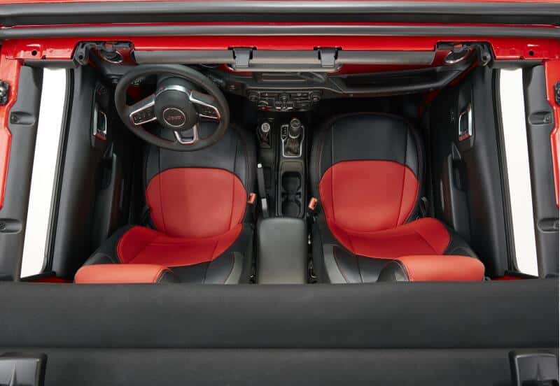 PRP Seats — PRP 2018+ Jeep Wrangler JL/2 door/ Non-Rubicon Front Seat Covers (Pair) - Black/Red
Seat Covers - view 6