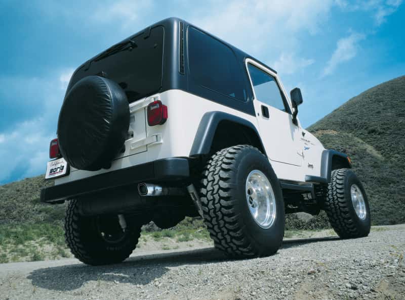 Borla — Borla 97-99 Jeep Wrangler 2.5/4.0L w/o Hitch Cat-Back 2.25in Single Sqr Angle Cut Phntm Rear
Cat-Back System
ExhstSysKt - view 5