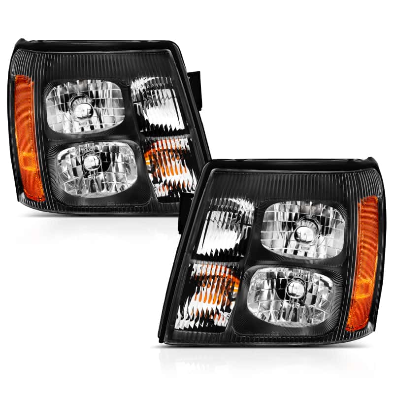 ANZO — ANZO 2003-2006 Cadillac Escalade Crystal Headlight Black Amber
Head Light Set - view 4