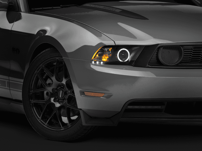 Raxiom — Raxiom 10-12 Ford Mustang w/ Headlights CCFL Halo Projector Headlights- Black Housing (Clear Lens)
Headlights - view 3