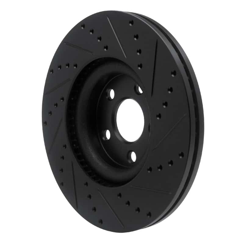 R1 Concepts — R1 17-20 Lincoln MKZ Front Left Drilled & Slotted Black Brake Rotor
R1 Brake Rotor Drill - view 4