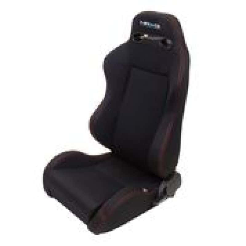 NRG — NRG Sport Seats (Pair) Type-R Cloth w/NRG Logo - Black w/Red Stitch - view 4