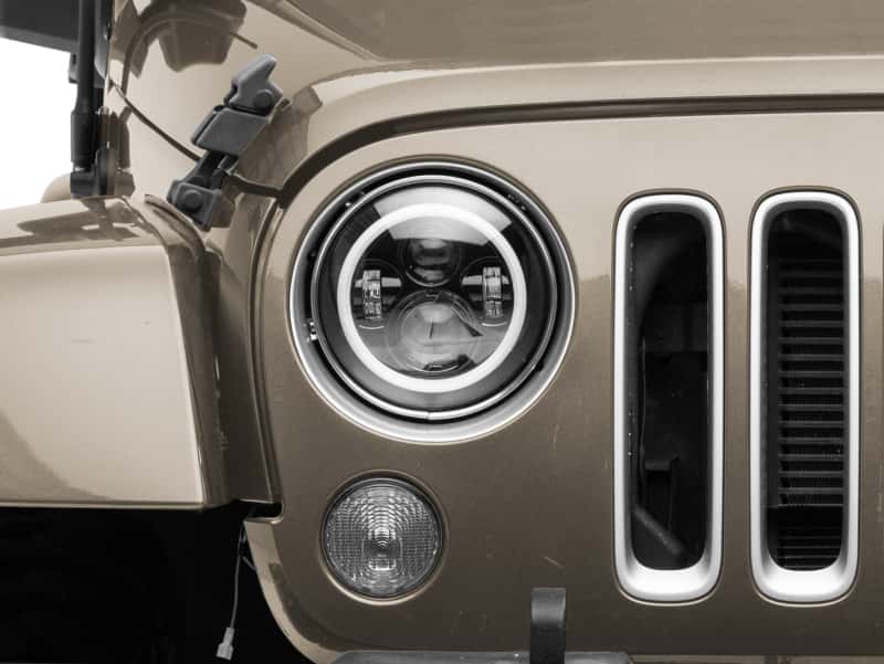 Raxiom — Raxiom 97-18 Jeep Wrangler TJ/JK Axial 7-Inch LED Headlights w/RGB Halo- Blk Hsng (Clear Lens)
Headlights - view 8