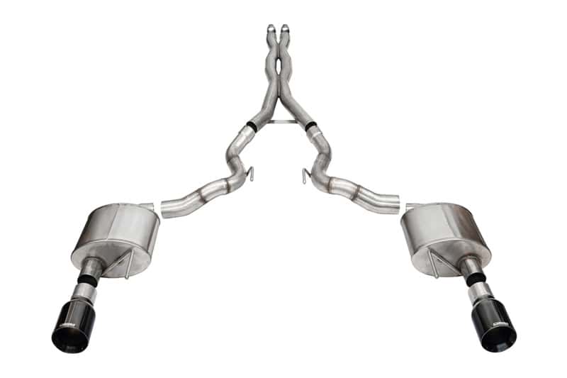 CORSA Performance — Corsa 24+ Ford Mustang GT Conv Xtreme CatBk Ex.Sys 3.0in Dual Rear Exit w4.5in Black StraightCut Tip
Exhaust - view 2