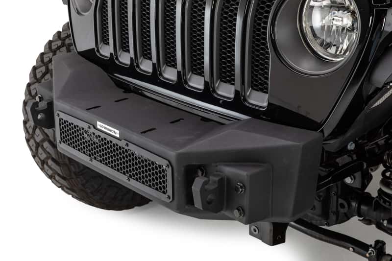Go Rhino — Go Rhino 07-20 Jeep Wrangler JL/JLU/JK/JKU/Gladiator JT Rockline Front Stubby Bumper
Rockline Bumper (F) - view 5
