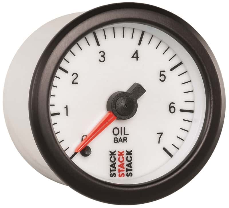 AutoMeter — Autometer Stack 52mm 0-7 Bar M10 Male Pro Stepper Motor Oil Pressure Gauge - White
Ga OP ProStpr W 7Bar - view 5
