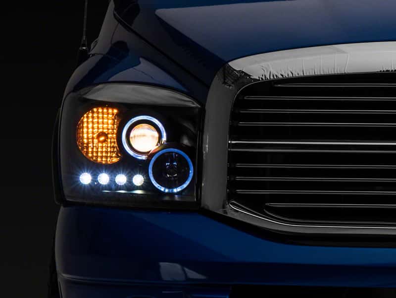 Raxiom — Raxiom 06-08 Dodge RAM 1500 LED Halo Projector Headlights- Blk Housing (Clear Lens)
Headlights - view 1