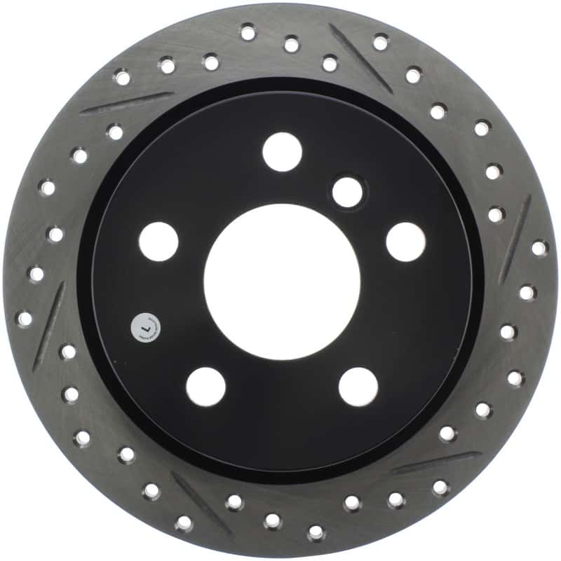 Stoptech — StopTech 14-15 Mini Cooper Base Slotted & Drilled Rear Left Rotor
Disc Brake Rotor
Slot/Drill Rotor - view 1