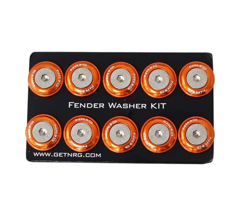 NRG — NRG Fender Washer Kit w/Rivets For Plastic (Orange) - Set of 10 - view 3