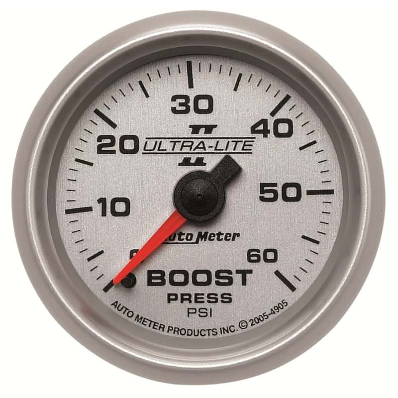 AutoMeter — Autometer Ultra-Lite II 52mm 0-60 PSI Mechanical Boost Gauge
2-1/16" BOOST, 0-60 - view 1